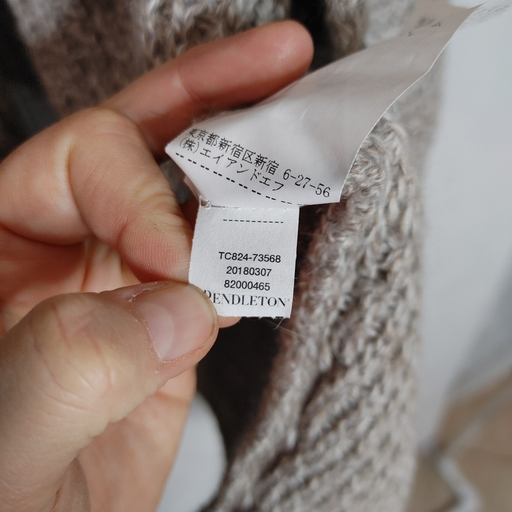 Pendleton EMERY CARDIGAN Coatigan Longline Tan Mix Beige Neutral wool alpaca L - Picture 8 of 10